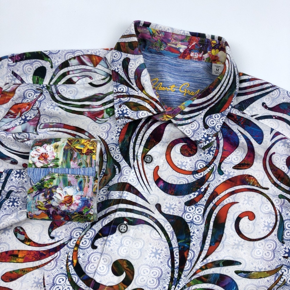 Robert Graham Men's M Tempo Long Sleeve Button Down Shirt Paisley - Picture 5 of 11